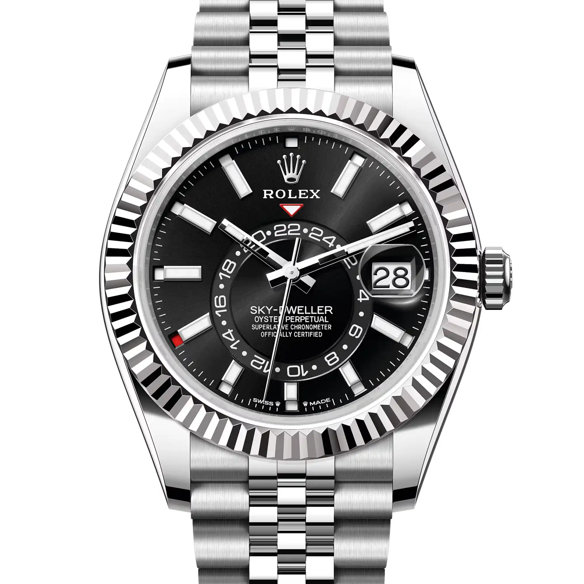 Superclone Rolex Sky Dweller Black Dial Oystersteel and White Gold Jubilee 336934