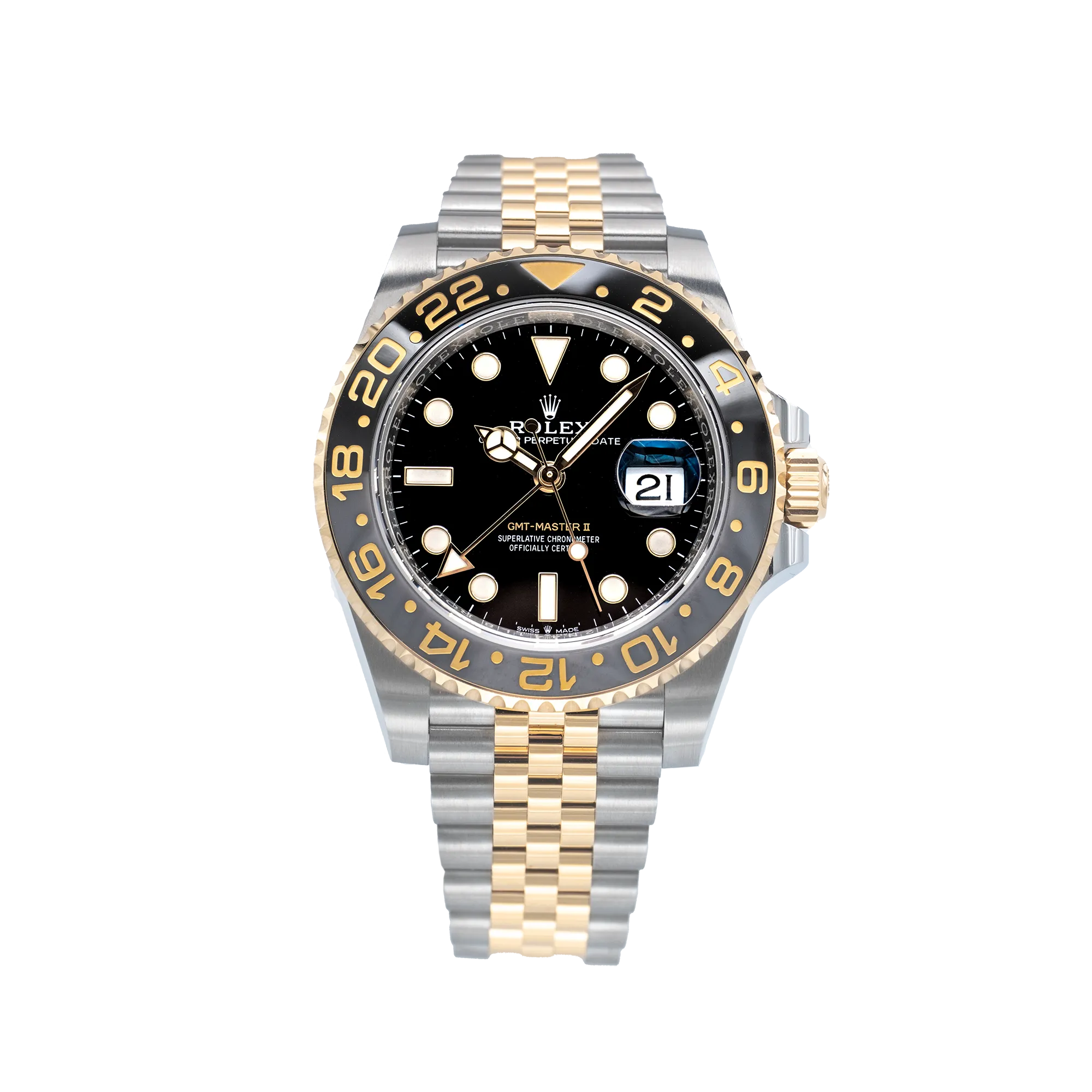 Superclone Rolex GMT-Master II "Bumblebee" Two-Tone Yellow Gold Jubilee 126713GRNR - Image 3