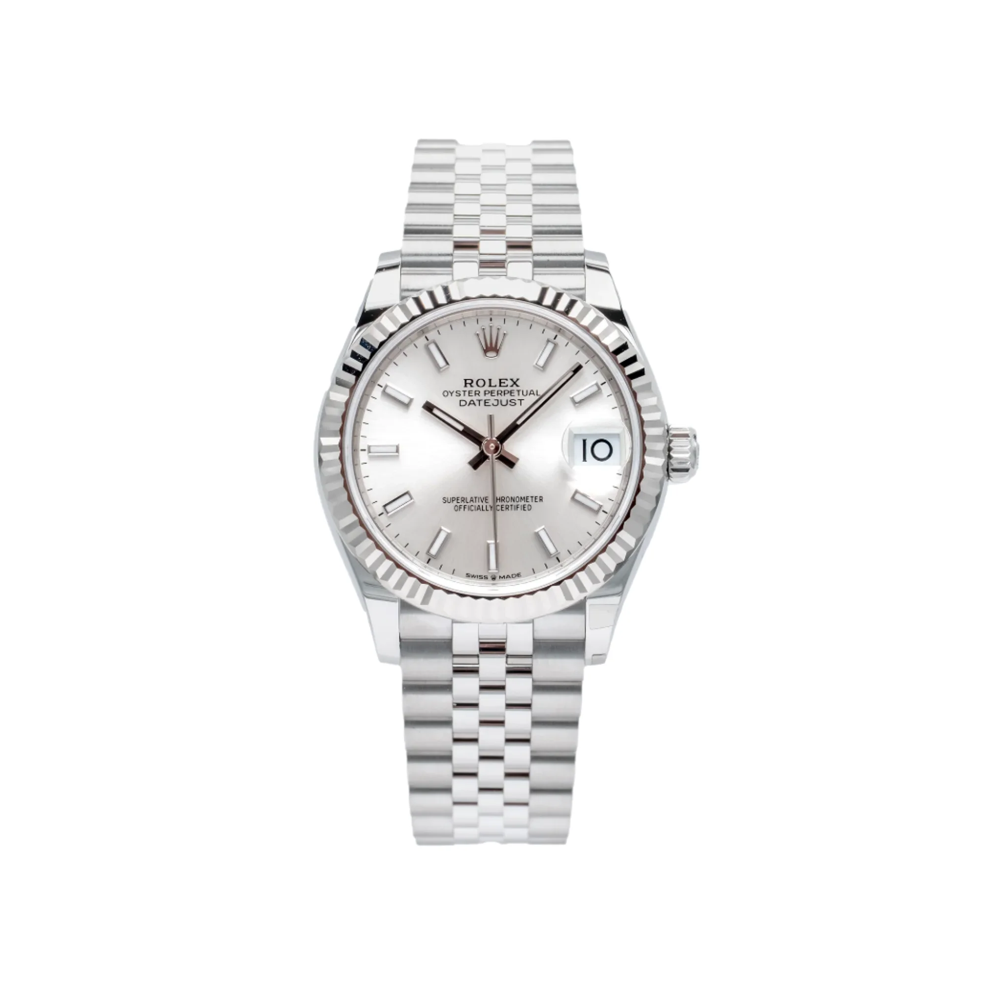 Superclone Rolex Datejust 41 Silver Index Oystersteel White Gold Jubilee 278274 - Image 2