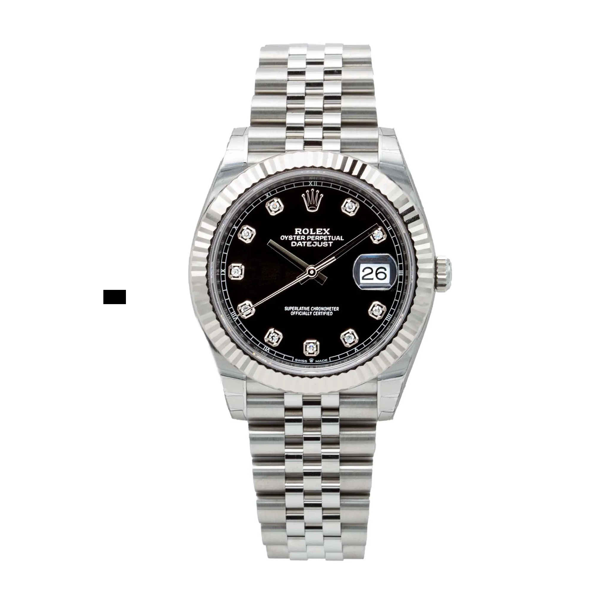 Superclone Rolex Datejust 41 Black Diamond Oystersteel White Gold Jubilee 126334 - Image 2