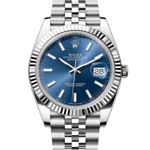 Superclone Rolex Datejust 41 Blue Index Oystersteel White Gold Jubilee 126334