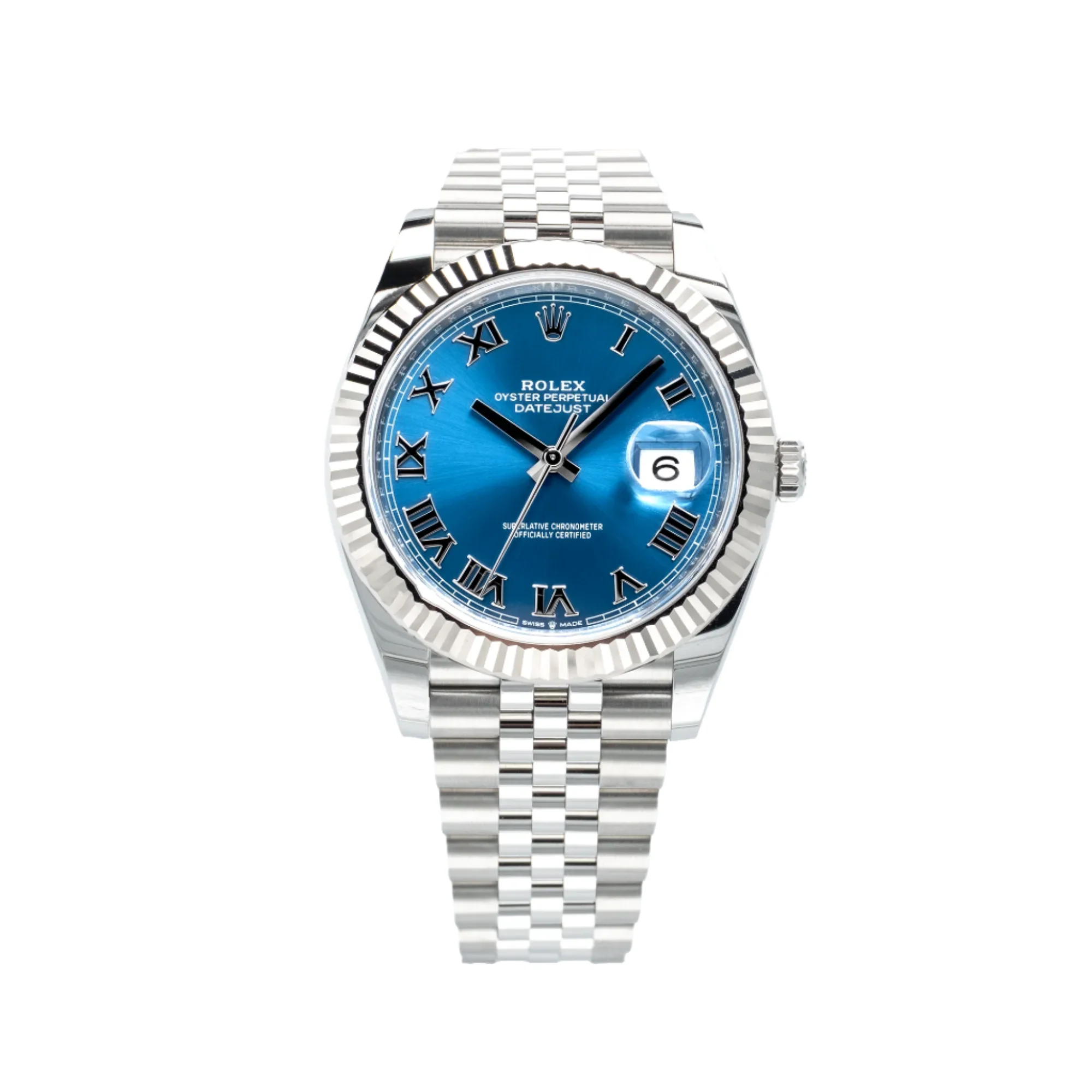 Superclone Rolex Rolex Datejust 41 Blue Roman White Gold Oystersteel Jubilee 126334 - Image 2