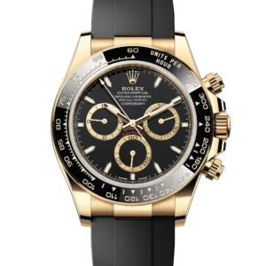 Superclone Rolex Daytona Black Dial Yellow Gold Oysterflex 126518LN