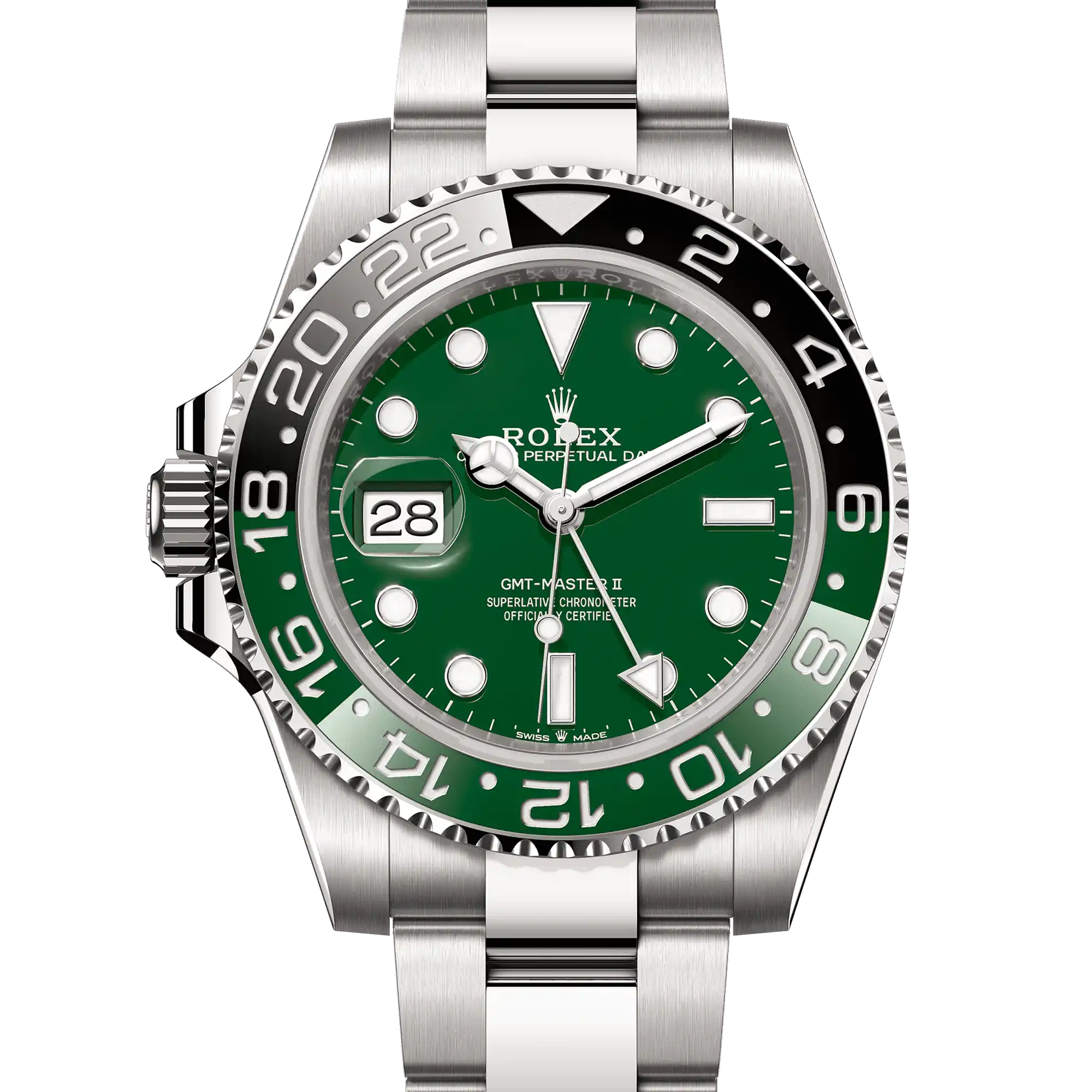 Superclone Rolex GMT-Master II "Sprite" Green Dial White Gold Oyster 126729VTNR