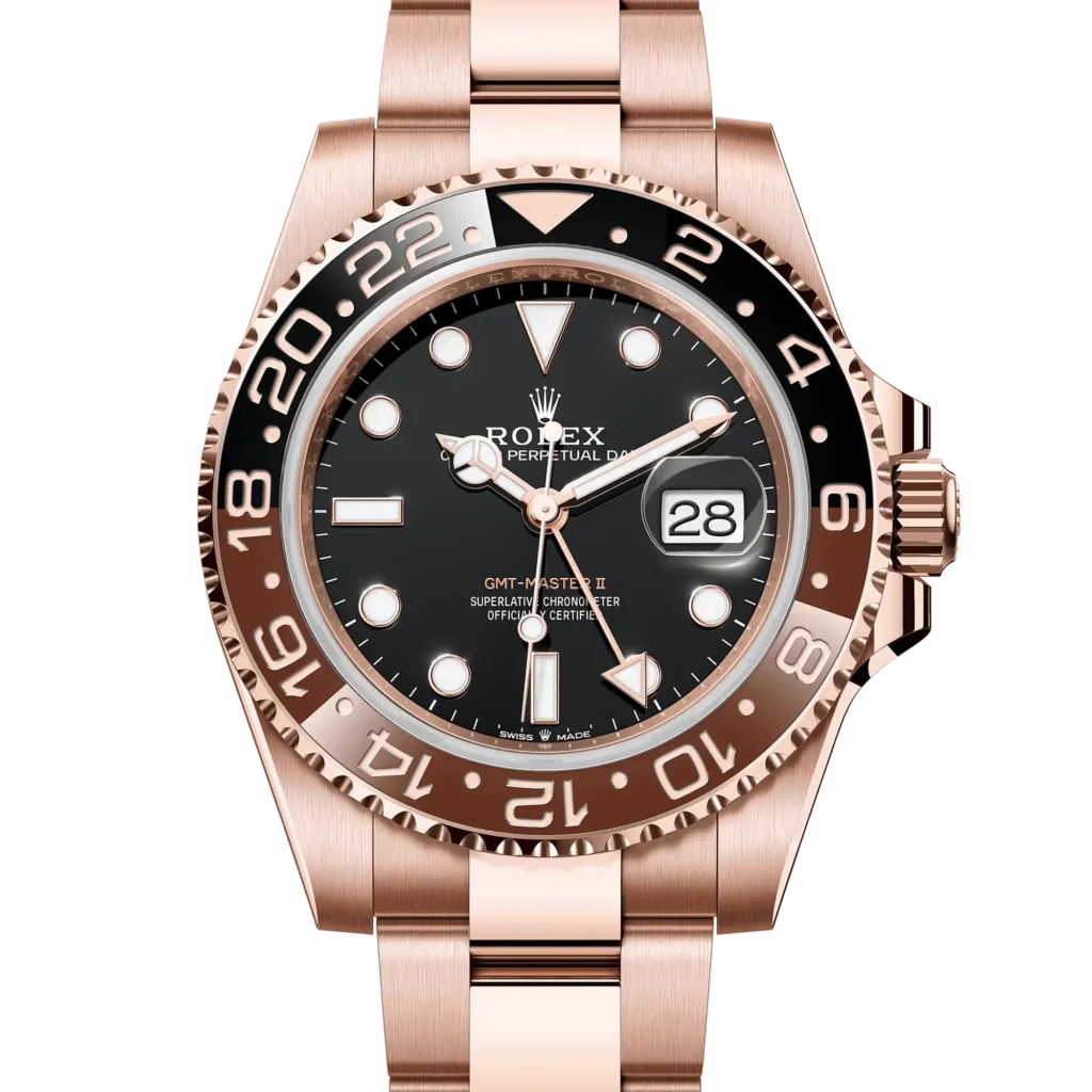 Superclone Rolex GMT Master II "Root Beer" 18K Everose Gold Oyster 126715CHNR