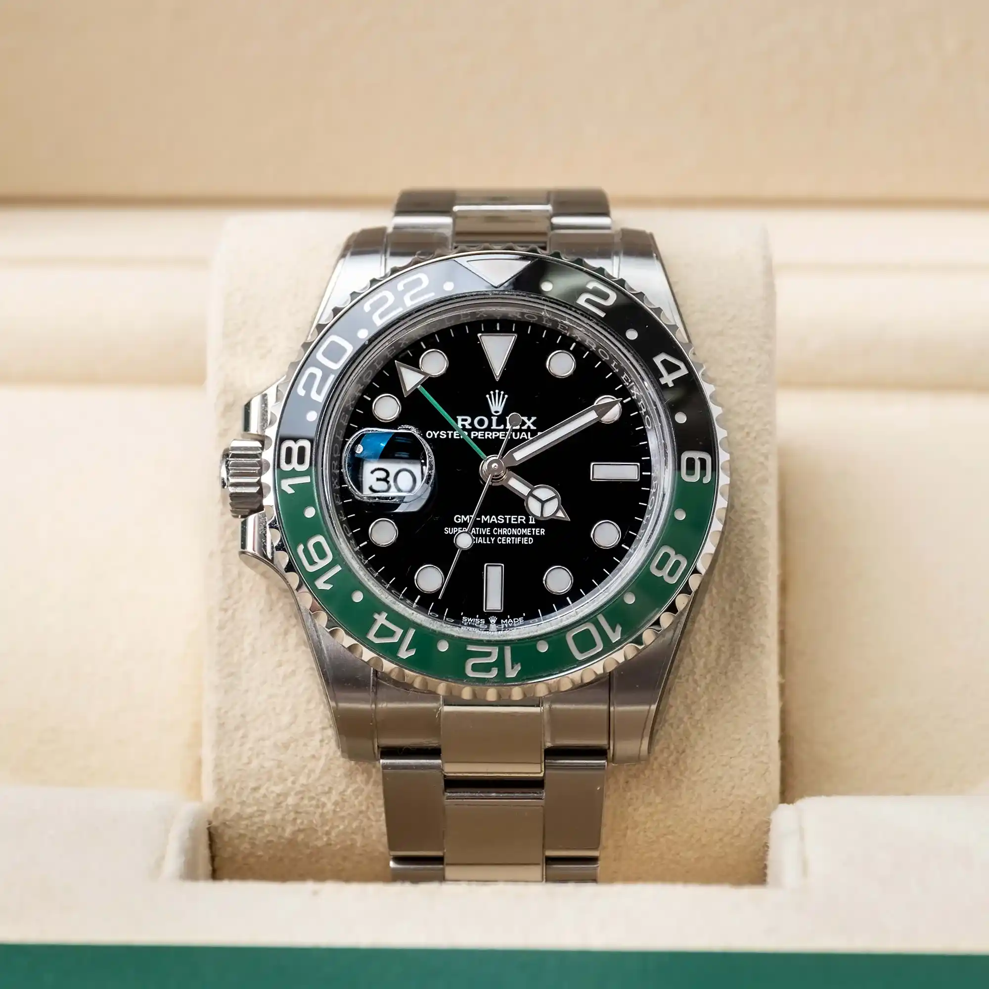 Superclone Rolex GMT-Master II "Sprite" Green Dial White Gold Oyster 126729VTNR - Image 2