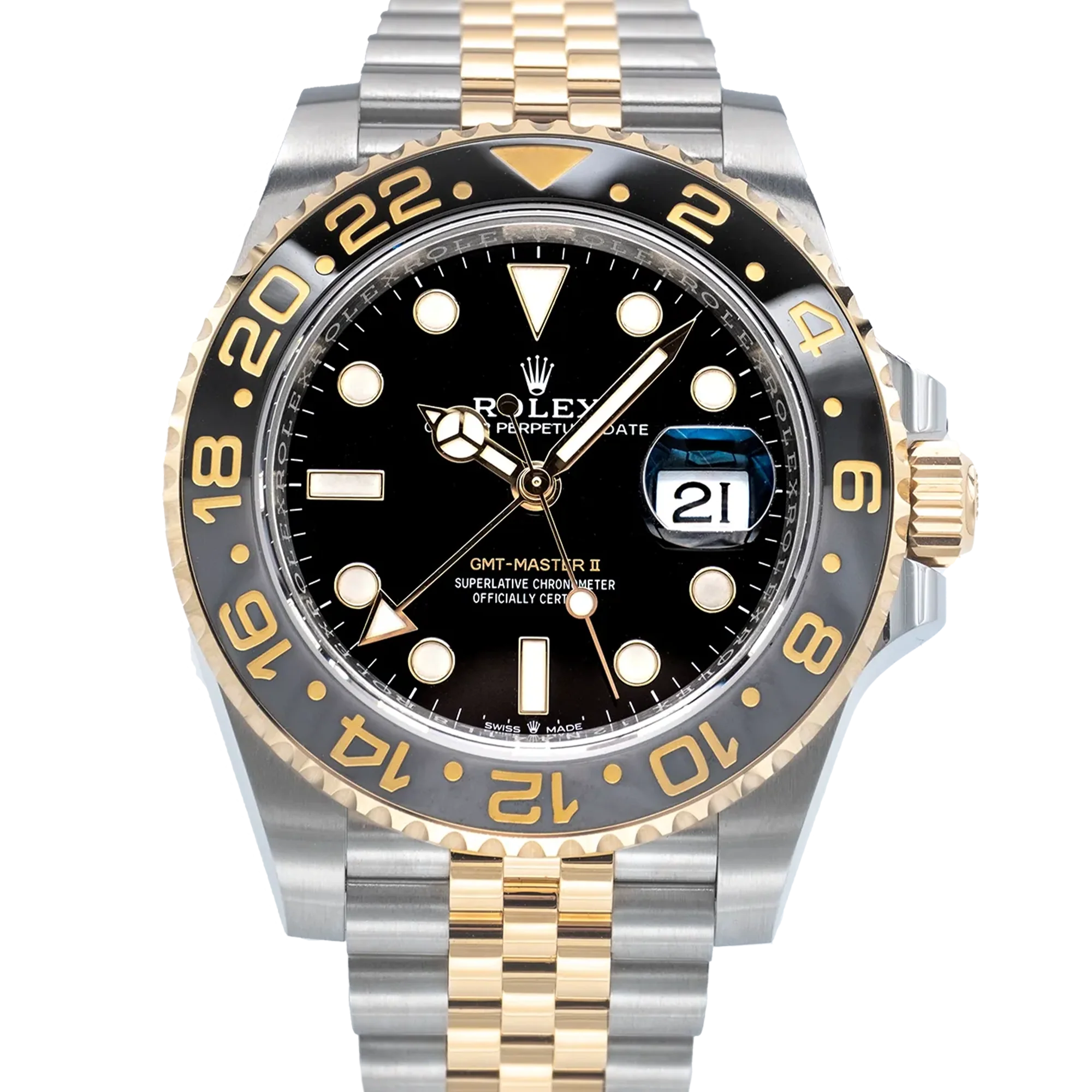 Superclone Rolex GMT-Master II "Bumblebee" Two-Tone Yellow Gold Jubilee 126713GRNR - Image 2
