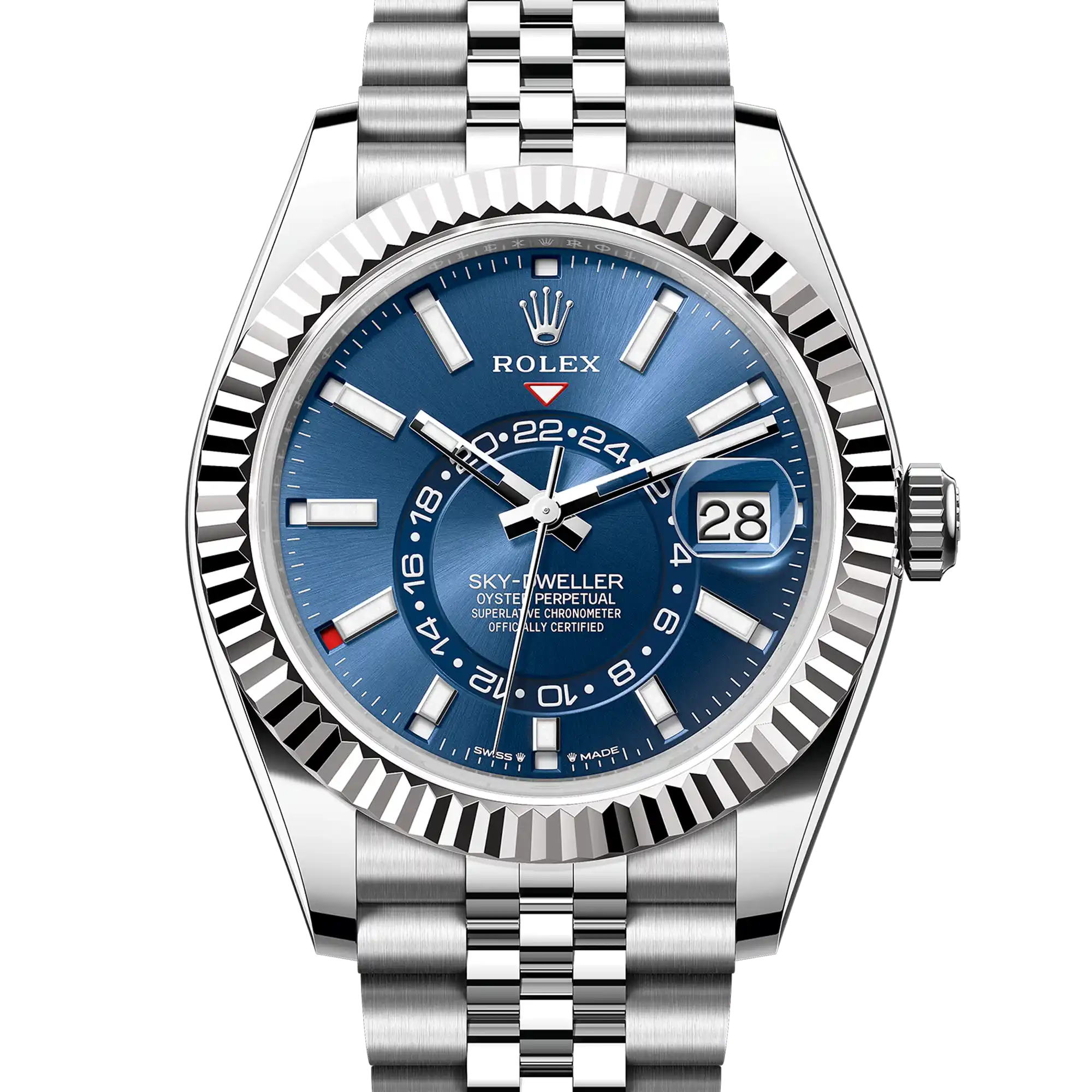 Superclone Rolex Sky Dweller Blue Dial Oystersteel and White Gold Jubilee 336934