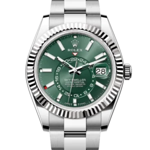 Superclone Rolex Sky Dweller Mint Green Dial Oystersteel and White Gold Oyster 336934