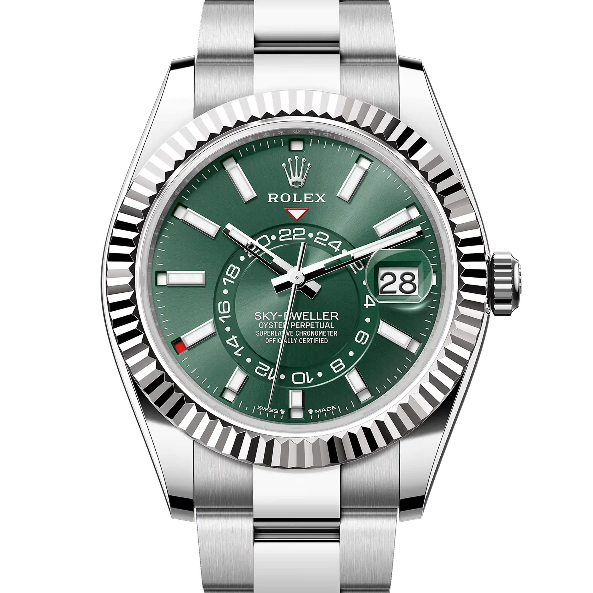 Superclone Rolex Sky Dweller Mint Green Dial Oystersteel and White Gold Oyster 336934