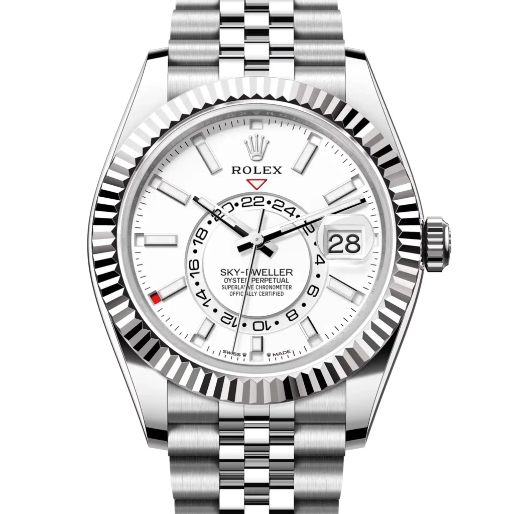 Superclone Rolex Sky Dweller White Dial Oystersteel White Gold Jubilee 336934