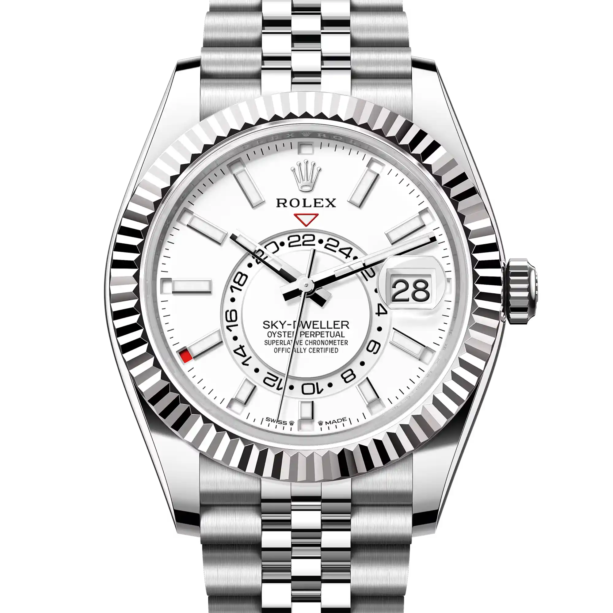 Superclone Rolex Sky Dweller White Dial Oystersteel White Gold Jubilee 336934