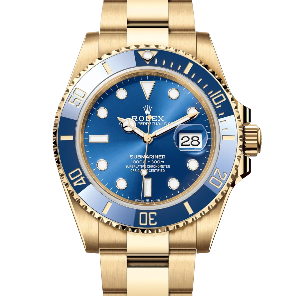Superclone Rolex Submariner "Bluesy" Yellow Gold 126618LB