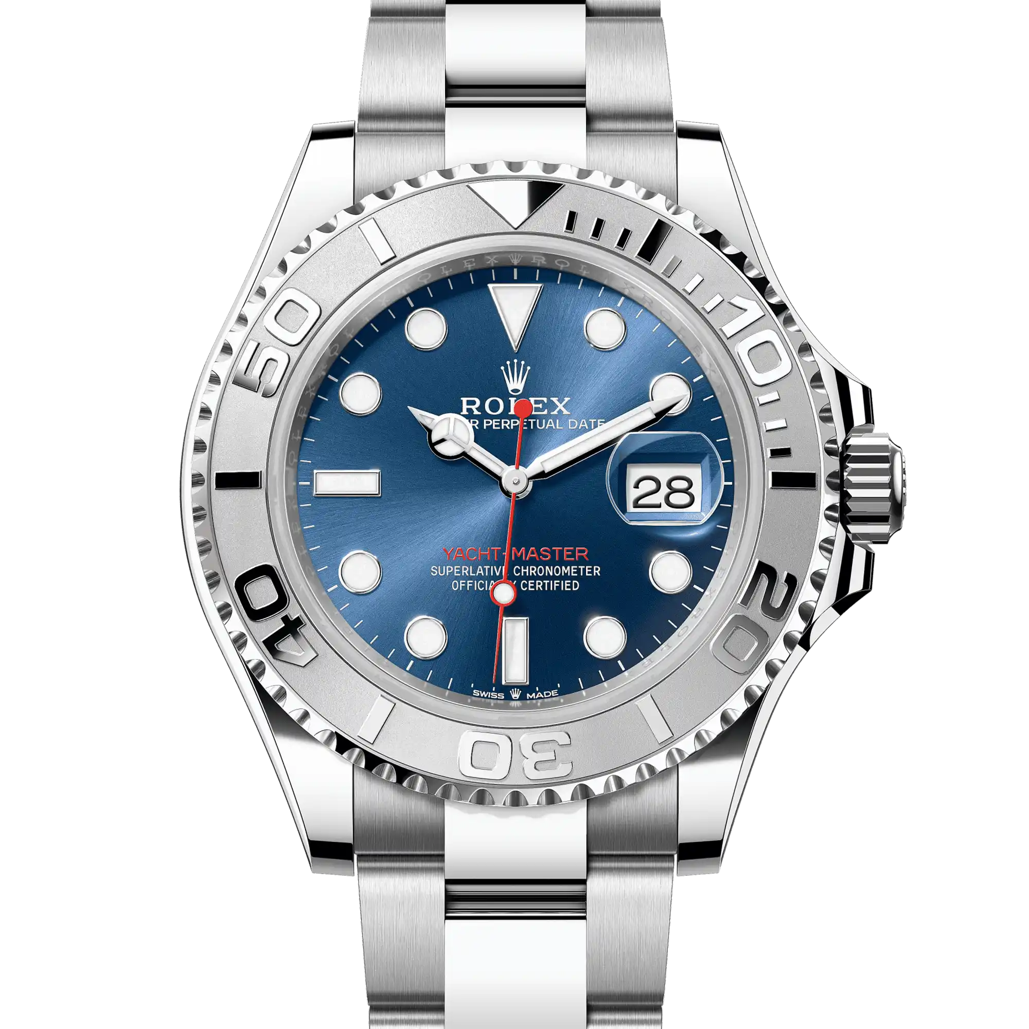 Superclone Rolex Yacht-Master 40 Blue Dial Oystersteel Platinum Oyster 126622