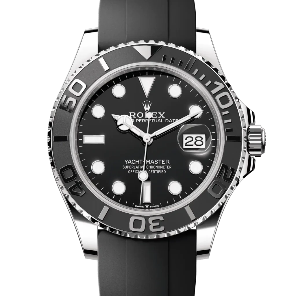 Superclone Rolex Yacht-Master 42 Black Dial White Gold Oysterflex 226659