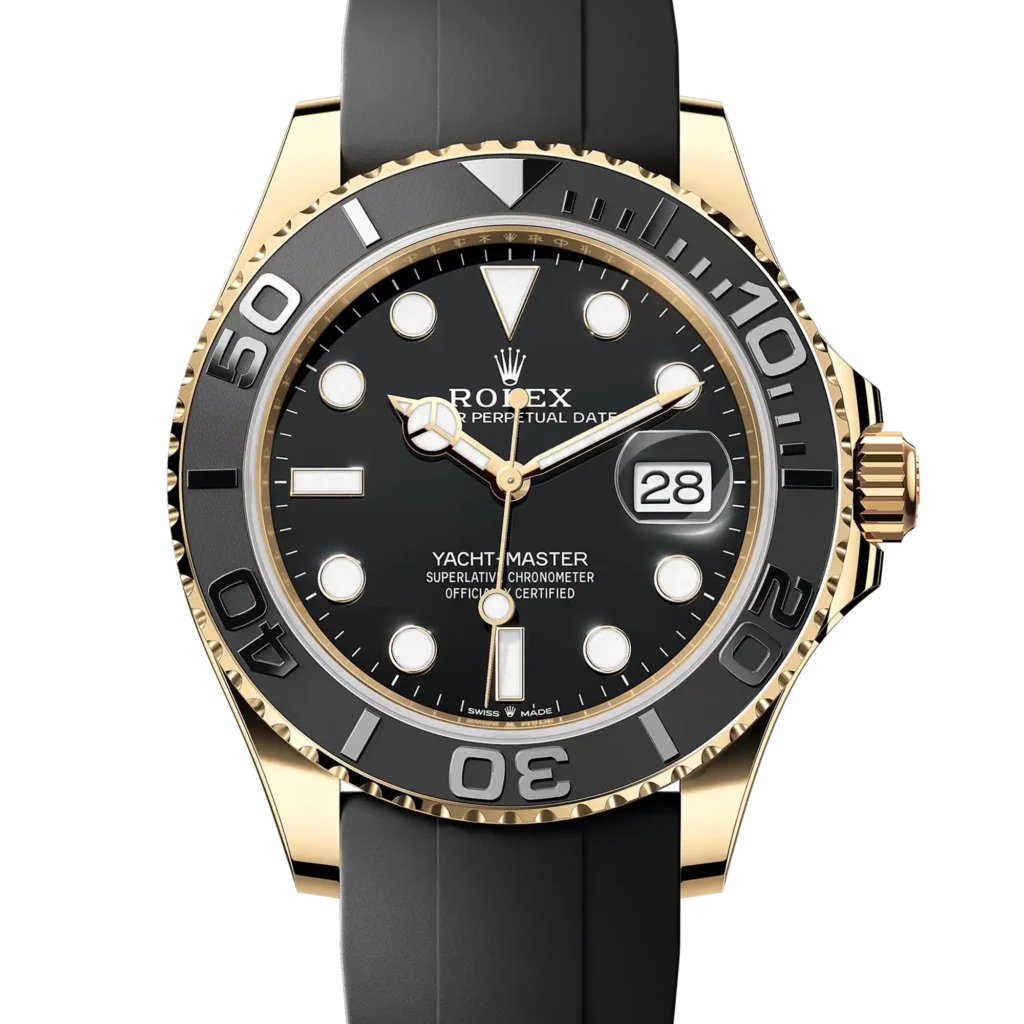 Superclone Rolex Yacht-Master 42 Black Dial Yellow Gold Oysterflex 226658